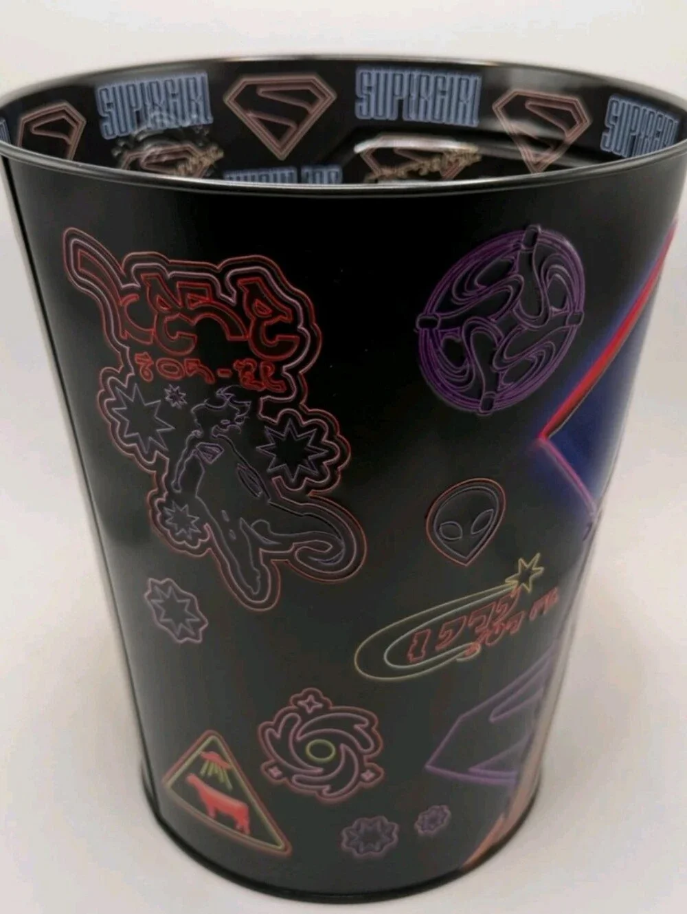 Superhero-Themed Popcorn Tub & Cup Set - Blue & Black